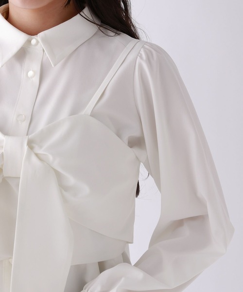 repipi armario（レピピ アルマリオ）の「【セットアイテム】リボンビスチェシャツ（シャツ/ブラウス・キッズ・オフホワイト/ブルー/チェック・SMALL/MEDIUM/LARGE）」の15枚目の写真