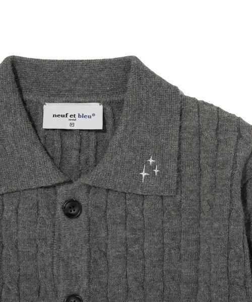 NEUFETBLEU(ヌフエブル)の「NEB cable knit cardigan (gray)(カーディガン/ボレロ・レディース・その他・FREE)」の3枚目の写真