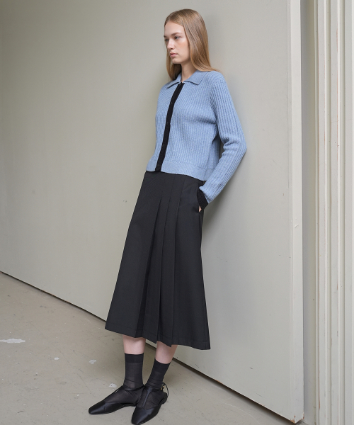 PAUL&ALICE（ポール&アリス）の「COLOR BLOCK CARDIGAN / BLUE（カーディガン/ボレロ・レディース・ブルー・FREE）」の3枚目の写真