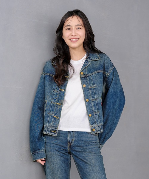 Levi's(リーバイス)の「Levi's/リーバイス SOFT GRUNGE TYPE Ⅱ BALLOON SLEEVES(デニムジャケット・レディース・ダークインディゴブルー・XX-SMALL/XS/S/M)」の1枚目の写真