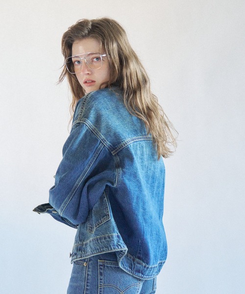 Levi's(リーバイス)の「Levi's/リーバイス SOFT GRUNGE TYPE Ⅱ BALLOON SLEEVES(デニムジャケット・レディース・ダークインディゴブルー・XX-SMALL/XS/S/M)」の4枚目の写真