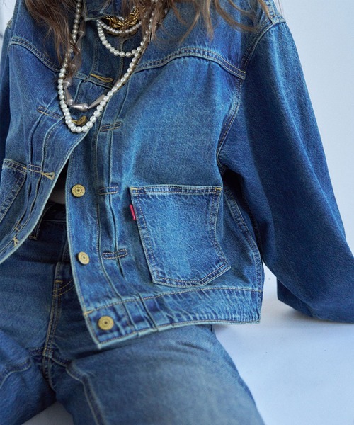 Levi's(リーバイス)の「Levi's/リーバイス SOFT GRUNGE TYPE Ⅱ BALLOON SLEEVES(デニムジャケット・レディース・ダークインディゴブルー・XX-SMALL/XS/S/M)」の8枚目の写真