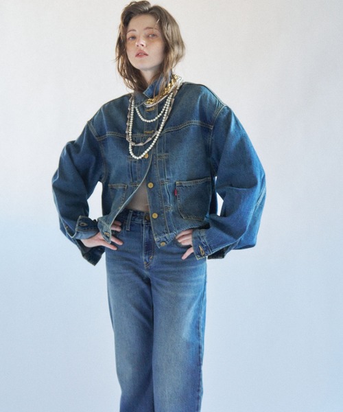 Levi's(リーバイス)の「Levi's/リーバイス SOFT GRUNGE TYPE Ⅱ BALLOON SLEEVES(デニムジャケット・レディース・ダークインディゴブルー・XX-SMALL/XS/S/M)」の9枚目の写真