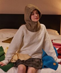 BELLOL（ベロエル）の「リブニットジッパーバラクラバベージュ（ニットキャップ/ビーニー）」