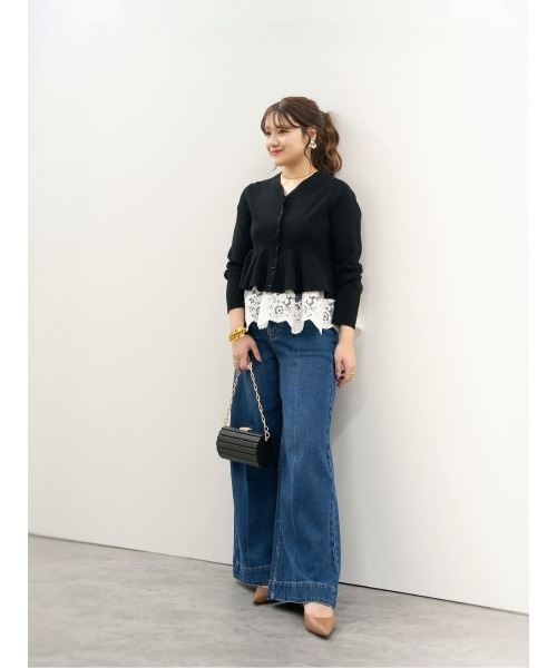 LOULOU WILLOUGHBY（ルルウィルビー）の「【LOULOU WILLOUGHBY】ハイウエストワイドデニムパンツ（デニムパンツ・レディース・オフホワイト/ブルー・1/2）」の4枚目の写真