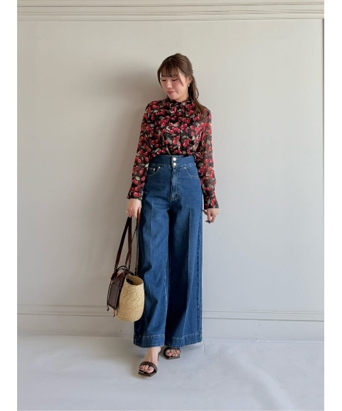 LOULOU WILLOUGHBY（ルルウィルビー）の「【LOULOU WILLOUGHBY】ハイウエストワイドデニムパンツ（デニムパンツ・レディース・オフホワイト/ブルー・1/2）」の8枚目の写真