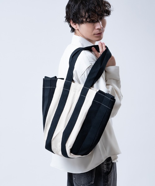 improves(インプローブス)の「バイカラー トート バッグ(トートバッグ・メンズ・ホワイト/ブラック・FREE)」の7枚目の写真