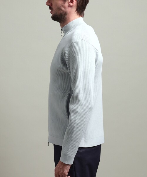 HIDEAWAYS NICOLE（ハイダウェイニコル）の「【HIDEAWAYS BLACK】フルジップスタンドニットブルゾン（カーディガン/ボレロ・メンズ・ライトグレー/ホワイト/ネイビー/ブラック・M/XL/L）」の14枚目の写真