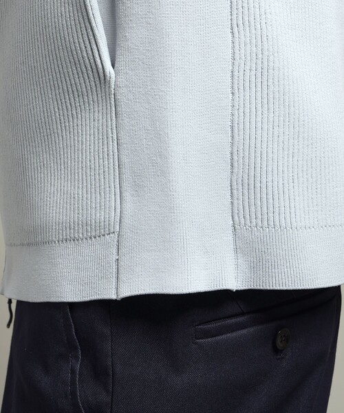 HIDEAWAYS NICOLE（ハイダウェイニコル）の「【HIDEAWAYS BLACK】フルジップスタンドニットブルゾン（カーディガン/ボレロ・メンズ・ライトグレー/ホワイト/ネイビー/ブラック・M/XL/L）」の15枚目の写真