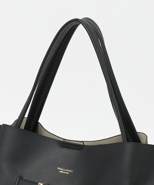 VIOLAd'ORO(ヴィオラドーロ)の「<VIOLAd’ORO>TRERO レザー ベルト トートバッグ(トートバッグ・レディース・ブラック・FREE)」の8枚目の写真