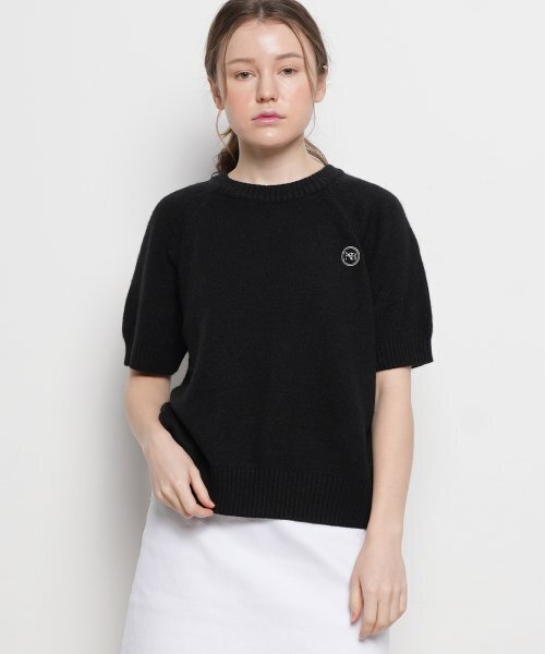 THE-ABON(エイボン)の「ウーマンソフィーラグラン半袖ニットブラック(Tシャツ/カットソー・レディース・ブラック・FREE)」の1枚目の写真