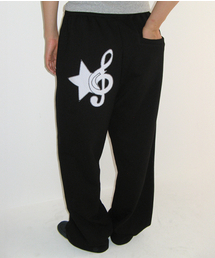 DOT CLEF R APPLIQUE SWEAT JOGGER PANTS BLACK
