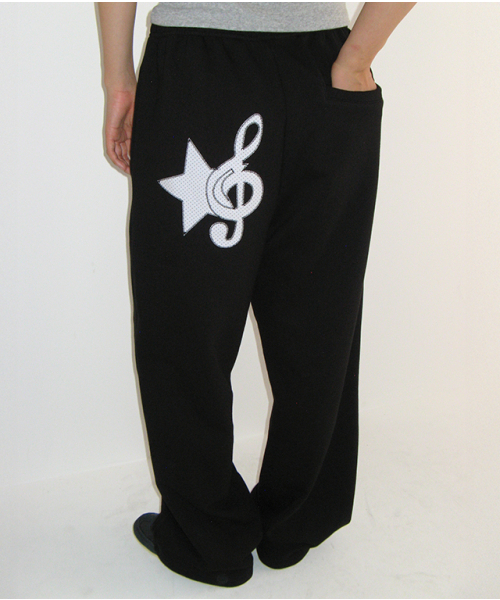 RONRON(ロンロン)の「DOT CLEF R APPLIQUE SWEAT JOGGER PANTS BLACK(スウェットパンツ・レディース・その他・FREE)」の1枚目の写真