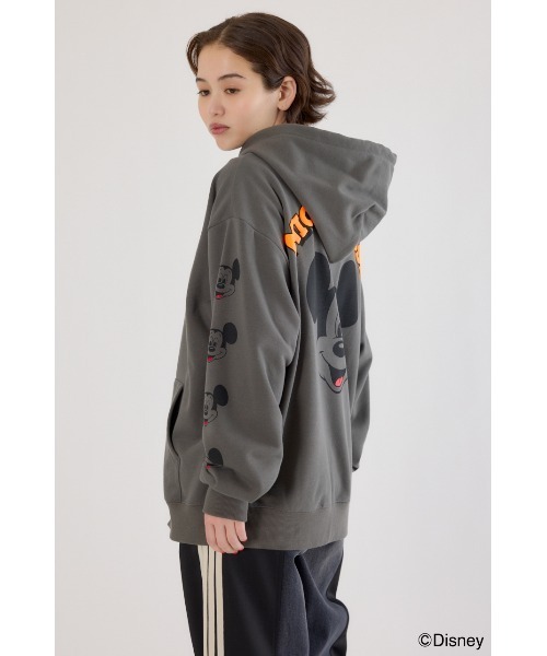 RODEO CROWNS WIDE BOWL（ロデオクラウンズワイドボウル）の「(Disney)ZIPパーカー（パーカー・レディース・チャコールグレー/ライトピンク/グレー×ホワイト・FREE）」の4枚目の写真