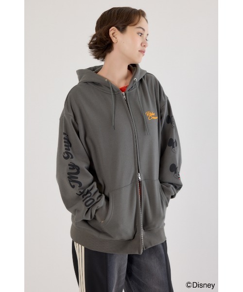 RODEO CROWNS WIDE BOWL（ロデオクラウンズワイドボウル）の「(Disney)ZIPパーカー（パーカー・レディース・チャコールグレー/ライトピンク/グレー×ホワイト・FREE）」の7枚目の写真