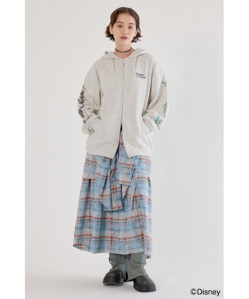 RODEO CROWNS WIDE BOWL（ロデオクラウンズワイドボウル）の「(Disney)ZIPパーカー（パーカー・レディース・チャコールグレー/ライトピンク/グレー×ホワイト・FREE）」の21枚目の写真