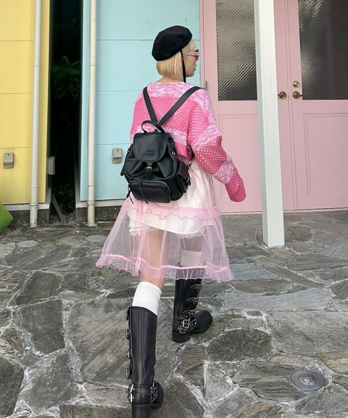 Alley Tokyo（アリートーキョー）の「フラワーモチーフメッシュカラフルニット（ニット/セーター・レディース・ピンク/ブルー/イエロー・FREE）」の10枚目の写真