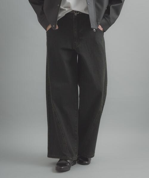 SENSE OF PLACE by URBAN RESEARCH（センスオブプレイスバイアーバンリサーチ）の「『ユニセックス』ケミカルバギーワイドデニムパンツ（デニムパンツ・メンズ・インディゴブルー/ネイビー/ブラック・MEDIUM/LARGE）」の2枚目の写真