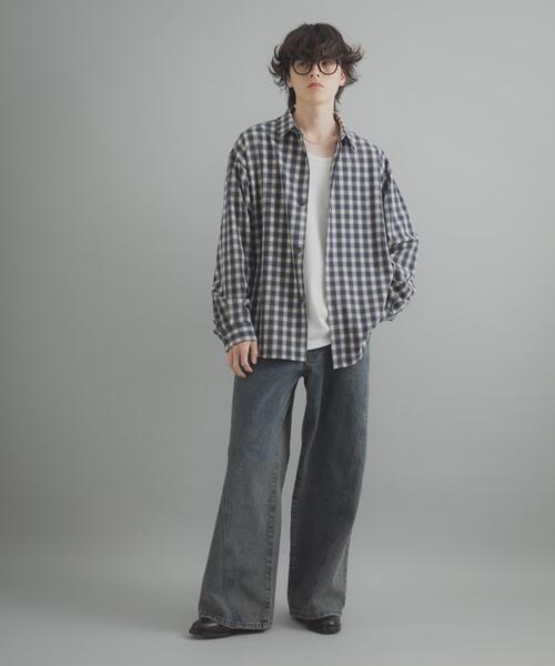 SENSE OF PLACE by URBAN RESEARCH（センスオブプレイスバイアーバンリサーチ）の「『ユニセックス』ケミカルバギーワイドデニムパンツ（デニムパンツ・メンズ・インディゴブルー/ネイビー/ブラック・MEDIUM/LARGE）」の12枚目の写真