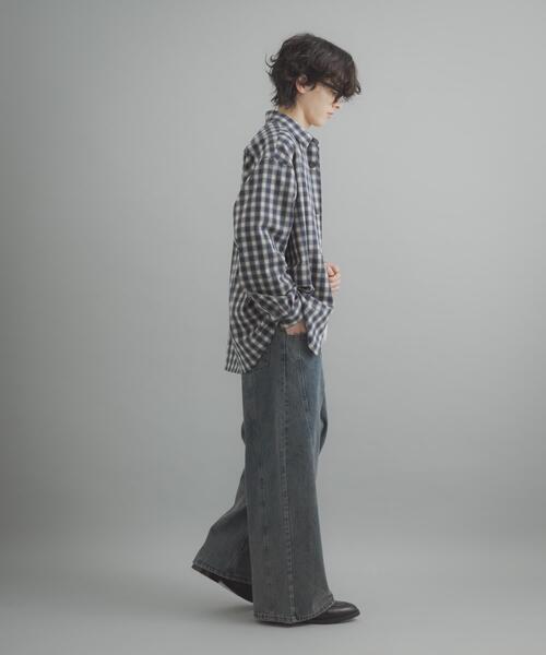 SENSE OF PLACE by URBAN RESEARCH（センスオブプレイスバイアーバンリサーチ）の「『ユニセックス』ケミカルバギーワイドデニムパンツ（デニムパンツ・メンズ・インディゴブルー/ネイビー/ブラック・MEDIUM/LARGE）」の13枚目の写真