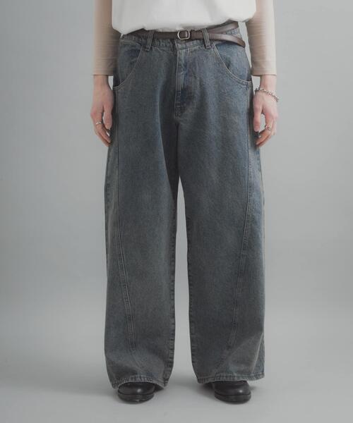 SENSE OF PLACE by URBAN RESEARCH（センスオブプレイスバイアーバンリサーチ）の「『ユニセックス』ケミカルバギーワイドデニムパンツ（デニムパンツ・メンズ・インディゴブルー/ネイビー/ブラック・MEDIUM/LARGE）」の14枚目の写真