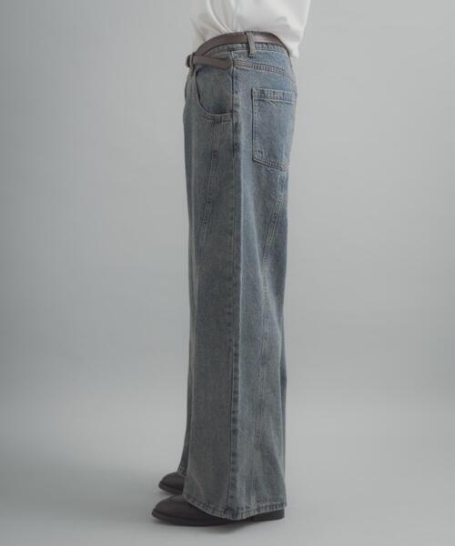 SENSE OF PLACE by URBAN RESEARCH（センスオブプレイスバイアーバンリサーチ）の「『ユニセックス』ケミカルバギーワイドデニムパンツ（デニムパンツ・メンズ・インディゴブルー/ネイビー/ブラック・MEDIUM/LARGE）」の15枚目の写真