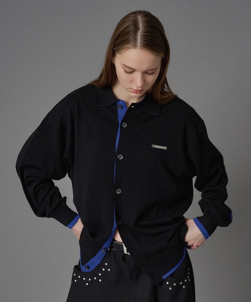 ONCILY(オンシェリー)の「LAYERED COLOR KNIT SHIRT CARDIGAN / レイヤードカラーニットシャツカーディガン(シャツ/ブラウス・メンズ・グレー系その他2/ネイビー/ライトグレー/ブラック/グレー系その他/チャコールグレー・SMALL/MEDIUM/LARGE)」の8枚目の写真