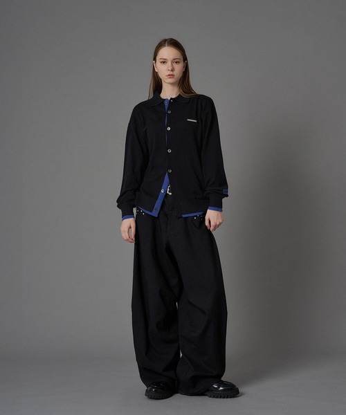 ONCILY(オンシェリー)の「LAYERED COLOR KNIT SHIRT CARDIGAN / レイヤードカラーニットシャツカーディガン(シャツ/ブラウス・メンズ・グレー系その他2/ネイビー/ライトグレー/ブラック/グレー系その他/チャコールグレー・SMALL/MEDIUM/LARGE)」の15枚目の写真