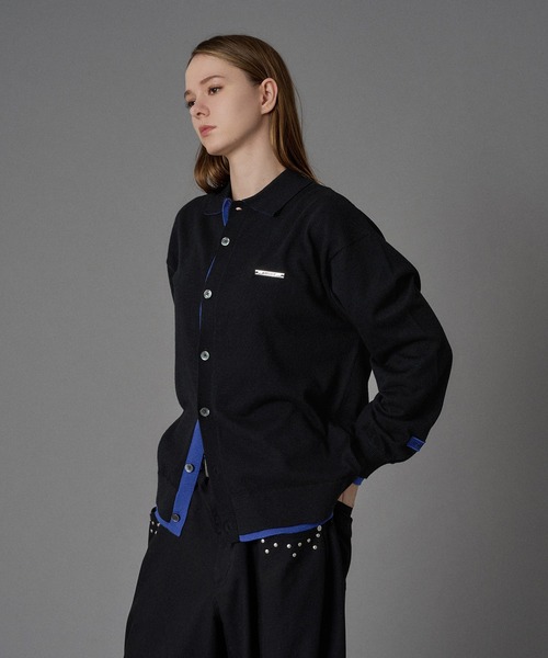 ONCILY(オンシェリー)の「LAYERED COLOR KNIT SHIRT CARDIGAN / レイヤードカラーニットシャツカーディガン(シャツ/ブラウス・メンズ・グレー系その他2/ネイビー/ライトグレー/ブラック/グレー系その他/チャコールグレー・SMALL/MEDIUM/LARGE)」の9枚目の写真