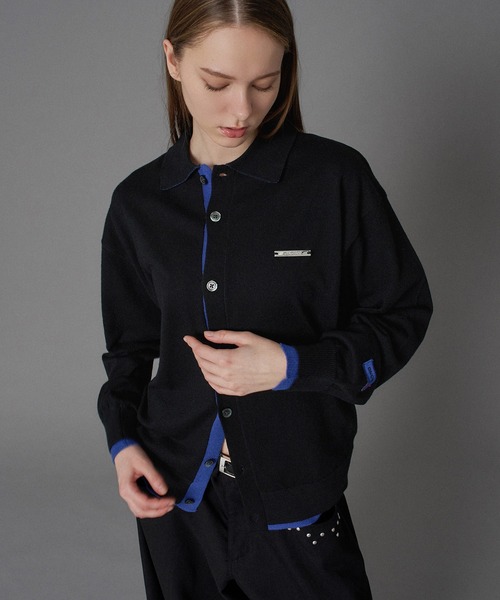 ONCILY(オンシェリー)の「LAYERED COLOR KNIT SHIRT CARDIGAN / レイヤードカラーニットシャツカーディガン(シャツ/ブラウス・メンズ・グレー系その他2/ネイビー/ライトグレー/ブラック/グレー系その他/チャコールグレー・SMALL/MEDIUM/LARGE)」の10枚目の写真