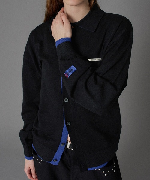 ONCILY(オンシェリー)の「LAYERED COLOR KNIT SHIRT CARDIGAN / レイヤードカラーニットシャツカーディガン(シャツ/ブラウス・メンズ・グレー系その他2/ネイビー/ライトグレー/ブラック/グレー系その他/チャコールグレー・SMALL/MEDIUM/LARGE)」の11枚目の写真