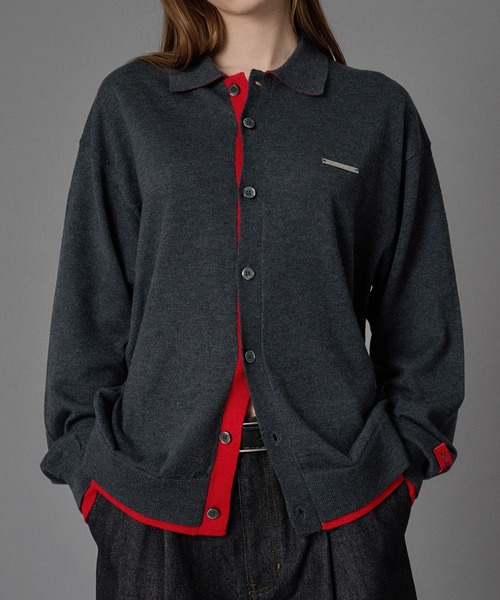 ONCILY(オンシェリー)の「LAYERED COLOR KNIT SHIRT CARDIGAN / レイヤードカラーニットシャツカーディガン(シャツ/ブラウス・メンズ・グレー系その他2/ネイビー/ライトグレー/ブラック/グレー系その他/チャコールグレー・SMALL/MEDIUM/LARGE)」の20枚目の写真