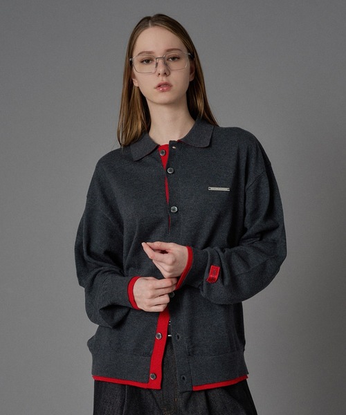 ONCILY(オンシェリー)の「LAYERED COLOR KNIT SHIRT CARDIGAN / レイヤードカラーニットシャツカーディガン(シャツ/ブラウス・メンズ・グレー系その他2/ネイビー/ライトグレー/ブラック/グレー系その他/チャコールグレー・SMALL/MEDIUM/LARGE)」の21枚目の写真