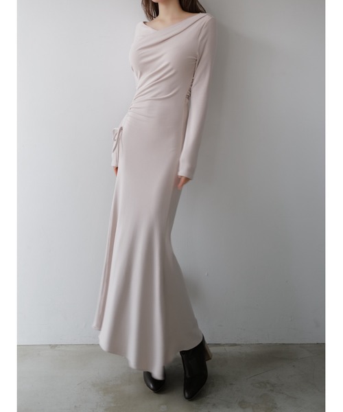 luxe shirring asymmetric dress（ワンピース）｜celon（セロン）の