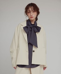 【W:Huku / ソフトタッチツイル】オーバー シルエット ジャケット / Soft Touch Twill Oversized Jacket
