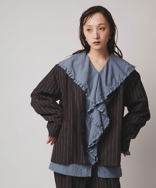 W:Huku(フーク)の「【W:Huku / ソフトタッチツイル】オーバー シルエット ジャケット / Soft Touch Twill Oversized Jacket(テーラードジャケット・レディース・ブラウン系その他/グレー系その他/ブラック/ベージュ系その他・FREE)」の19枚目の写真
