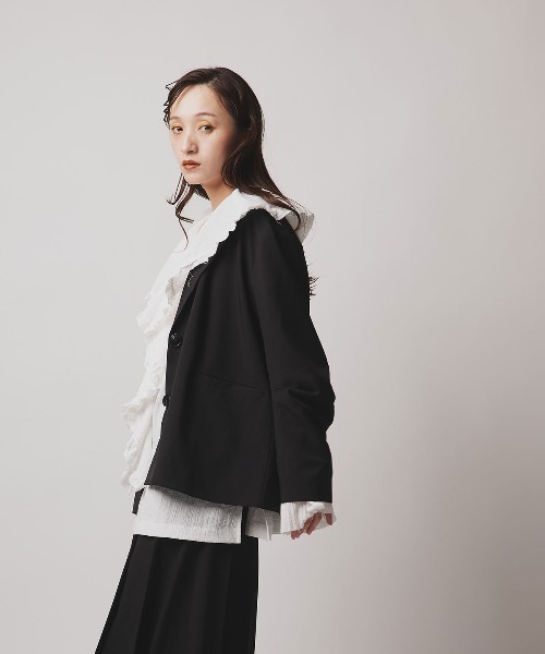 W:Huku(フーク)の「【W:Huku / ソフトタッチツイル】オーバー シルエット ジャケット / Soft Touch Twill Oversized Jacket(テーラードジャケット・レディース・ブラウン系その他/グレー系その他/ブラック/ベージュ系その他・FREE)」の13枚目の写真