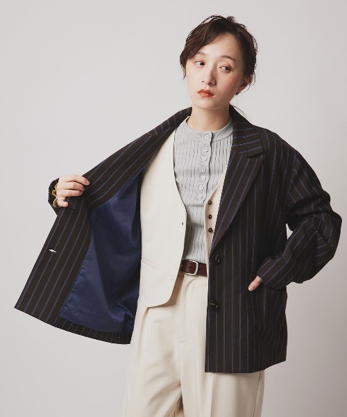 W:Huku(フーク)の「【W:Huku / ソフトタッチツイル】オーバー シルエット ジャケット / Soft Touch Twill Oversized Jacket(テーラードジャケット・レディース・ブラウン系その他/グレー系その他/ブラック/ベージュ系その他・FREE)」の8枚目の写真