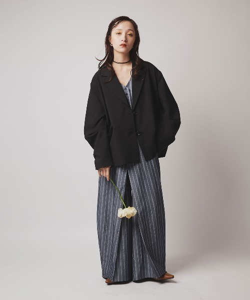W:Huku(フーク)の「【W:Huku / ソフトタッチツイル】オーバー シルエット ジャケット / Soft Touch Twill Oversized Jacket(テーラードジャケット・レディース・ブラウン系その他/グレー系その他/ブラック/ベージュ系その他・FREE)」の9枚目の写真