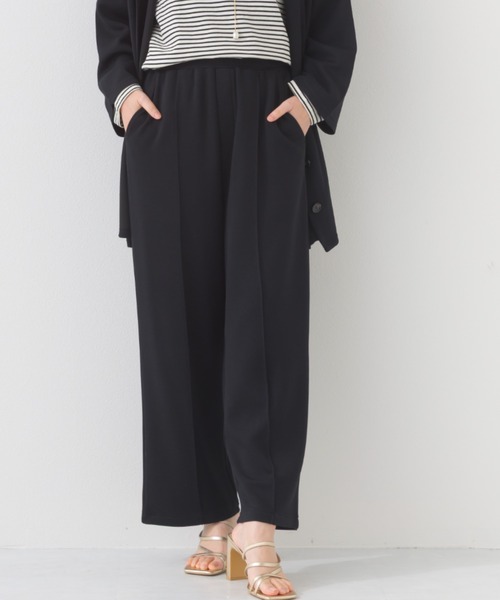 OMNES（オムネス）の「ソフトポンチ センタープリーツパンツ UVカット花粉リリース付（その他パンツ・レディース・ブラック/ベージュ・FREE）」の2枚目の写真