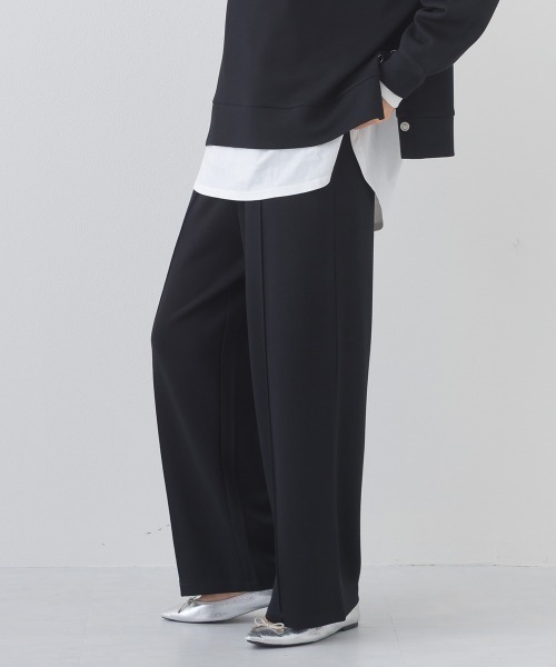 OMNES（オムネス）の「ソフトポンチ センタープリーツパンツ UVカット花粉リリース付（その他パンツ・レディース・ブラック/ベージュ・FREE）」の3枚目の写真