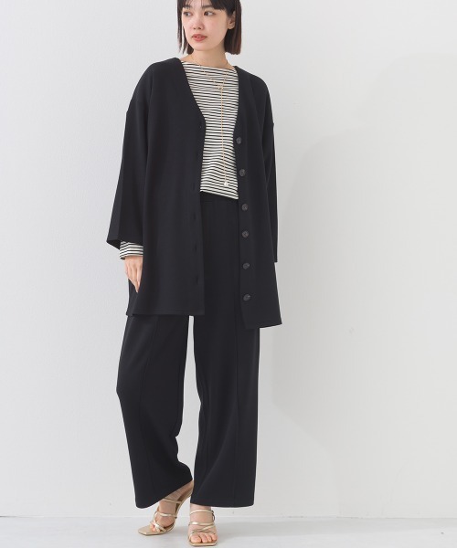 OMNES（オムネス）の「ソフトポンチ センタープリーツパンツ UVカット花粉リリース付（その他パンツ・レディース・ブラック/ベージュ・FREE）」の7枚目の写真