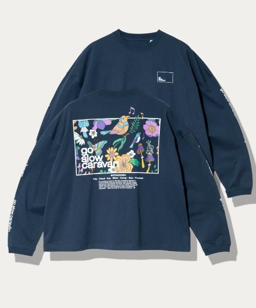 go slow caravan(ゴースローキャラバン)の「USA/C スクエアLOGO バックプリント ミドルLSTEE W(Tシャツ/カットソー・レディース・ホワイト/グリーン/ネイビー・FREE)」の3枚目の写真