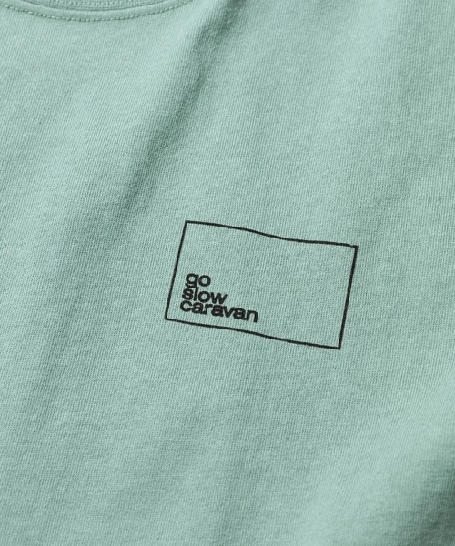 go slow caravan(ゴースローキャラバン)の「USA/C スクエアLOGO バックプリント ミドルLSTEE W(Tシャツ/カットソー・レディース・ホワイト/グリーン/ネイビー・FREE)」の6枚目の写真