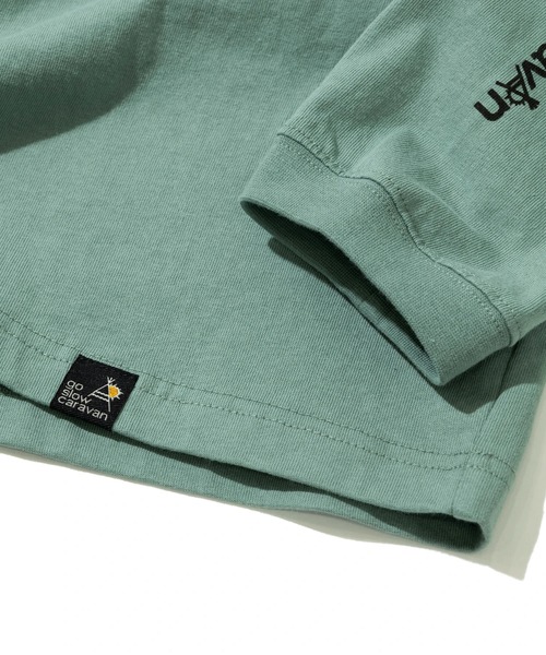 go slow caravan(ゴースローキャラバン)の「USA/C スクエアLOGO バックプリント ミドルLSTEE W(Tシャツ/カットソー・レディース・ホワイト/グリーン/ネイビー・FREE)」の9枚目の写真