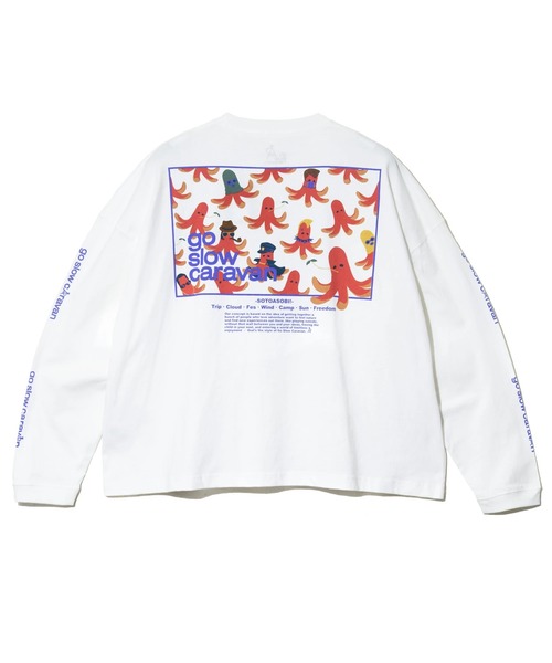 go slow caravan(ゴースローキャラバン)の「USA/C スクエアLOGO バックプリント ミドルLSTEE W(Tシャツ/カットソー・レディース・ホワイト/グリーン/ネイビー・FREE)」の15枚目の写真