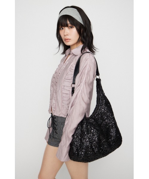 LAGUA GEM(ラグアジェム)の「SEQUINS BIG バッグ(ショルダーバッグ・レディース・ブラック/シルバー・FREE)」の5枚目の写真