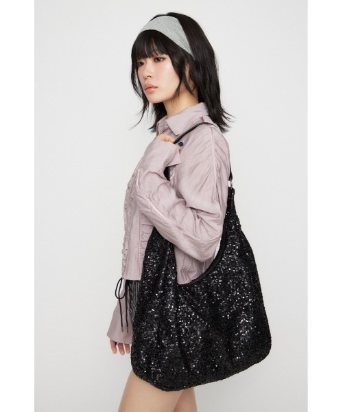 LAGUA GEM(ラグアジェム)の「SEQUINS BIG バッグ(ショルダーバッグ・レディース・ブラック/シルバー・FREE)」の6枚目の写真