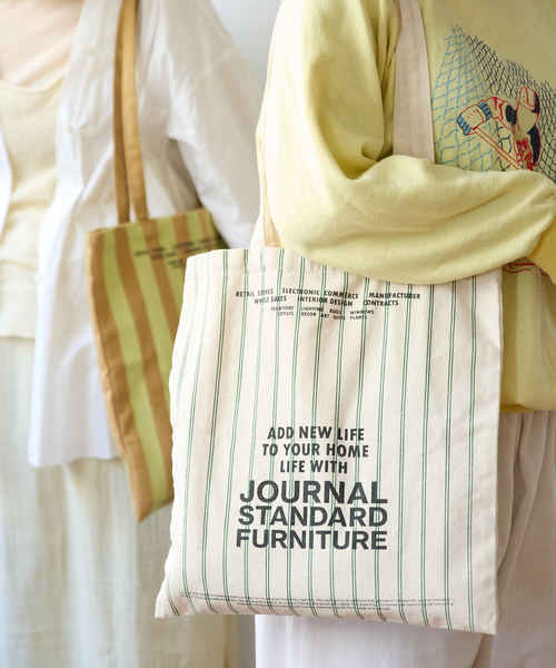 journal standard Furniture （ジャーナルスタンダードファニチャー）の「JSF TOTE CANVAS　トートバッグ（ショルダーバッグ・レディース・ピンク/ベージュ/ブルー/グレー/グリーン・FREE）」の3枚目の写真