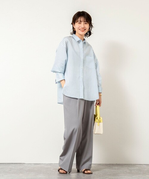 NOLLEY’S Sophi(ノーリーズソフィ)の「ウォッシャブルタンブラーストライプ3WAYシャツ(シャツ/ブラウス・レディース・ブルー系その他3/ピンク系その他3・38)」の3枚目の写真